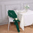 Green chair sash with rose detail on a decorated chair.