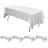 White tablecloth draped over a folding table, showcasing its full shape.