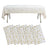 White tablecloth with gold stars, perfect for parties and celebrations.