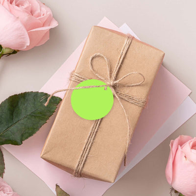 50 Pack Apple Green Printable Round Shape Wedding Favor Gift Tags 2"
