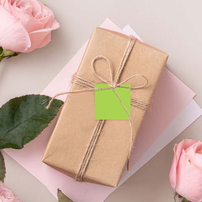 50 Pack Apple Green Printable Square Shape Wedding Favor Gift Tags 2"