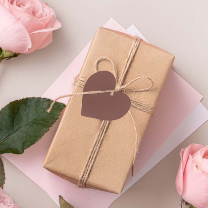 50 Pack Chocolate Printable Heart Shape Wedding Favor Gift Tags 2"
