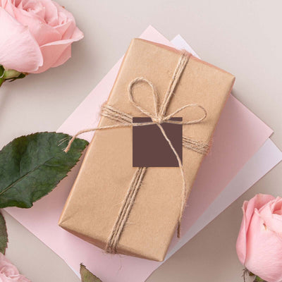 50 Pack Chocolate Printable Square Shape Wedding Favor Gift Tags 2"