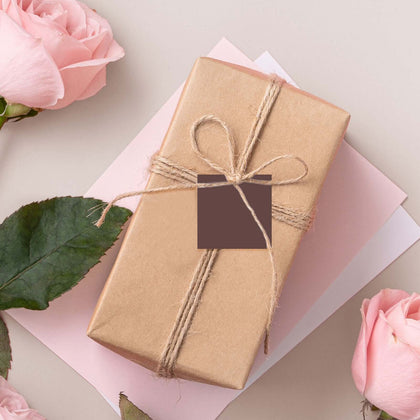 50 Pack Chocolate Printable Square Shape Wedding Favor Gift Tags 2"