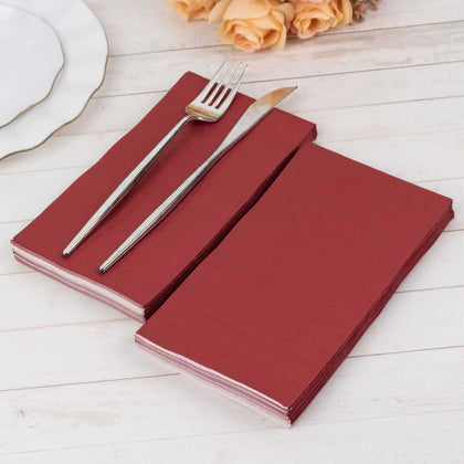 50-Pack Paper Napkins 2-Ply Soft Burgundy - Dinner Party Napkins