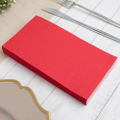 50-Pack Paper Napkins 2-Ply Soft Red - Dinner Party Napkins