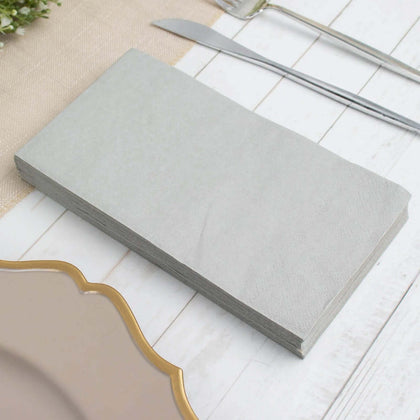 50-Pack Paper Napkins 2-Ply Soft Silver - Dinner Party Napkins