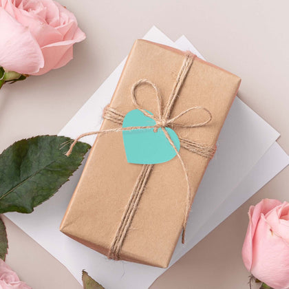 50 Pack Turquoise Printable Heart Shape Wedding Favor Gift Tags 2"