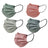 Assorted colorful disposable face masks in various shades