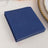 Stack of navy blue napkins on a table setting.