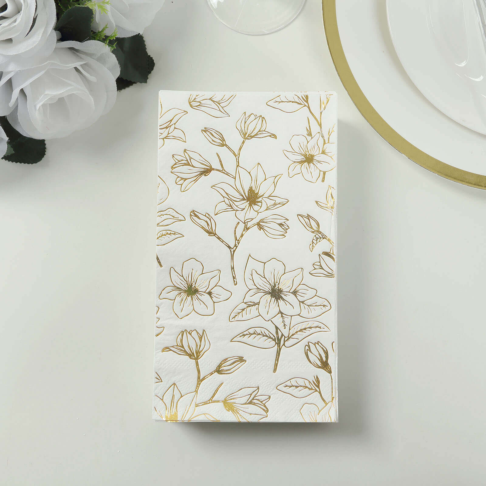 Efavormart Magnolia Flowers Dinner Napkins