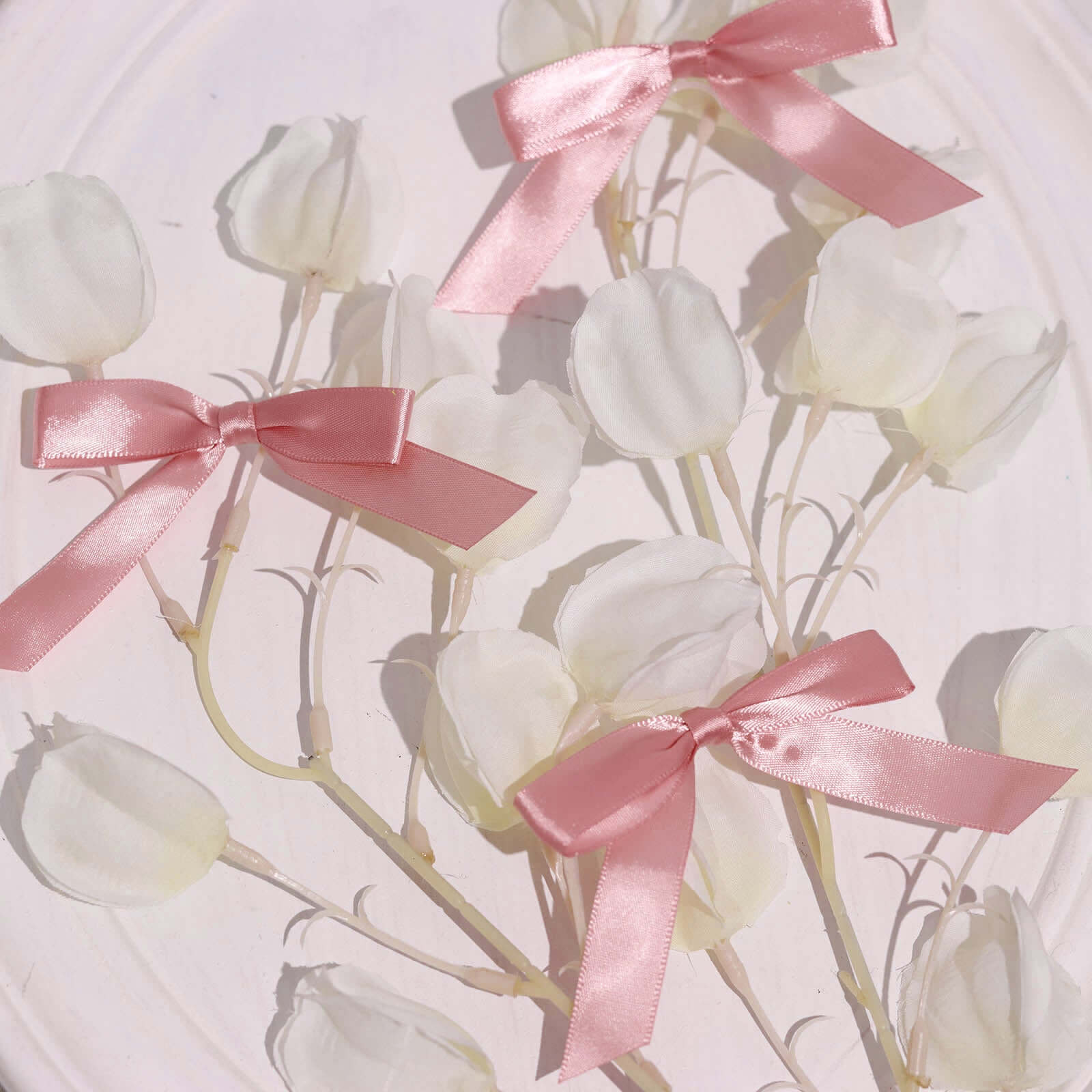 50-Pack DIY Satin Ribbon Peony Flower Appliques – 2-Inch, Mix Colors, Handmade