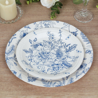 50-Pack Paper Round Dessert and Dinner Plates 7", 9"