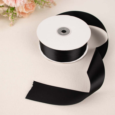 Black Single Face Decorative Satin Ribbon 50 Yards 1.5"