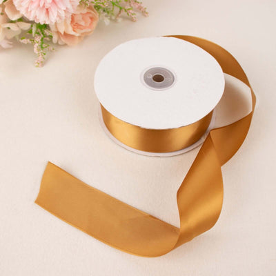Gold Single Face Decorative Satin Ribbon 50 Yards 1.5"