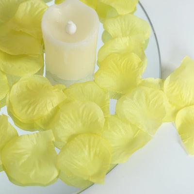 500-Pack Silk Rose Petals Confetti Yellow Round Design - Decorative Table Scatters