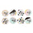 Set of eight colorful "Thank You" stickers in various designs.