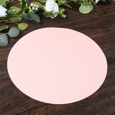 50 Pack Disposable Paper Placemats 13" Round – Pink Cardboard Dining Table Mats, 120 GSM