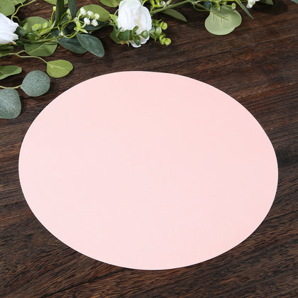 50 Pack Disposable Paper Placemats 13" Round – Pink Cardboard Dining Table Mats, 120 GSM