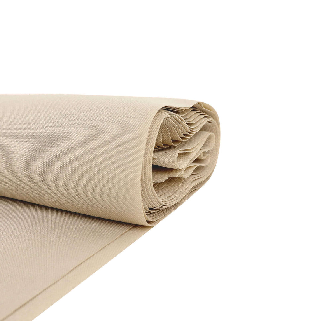 Beige fabric roll on a white background
