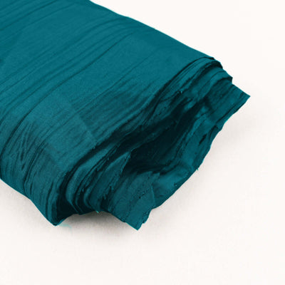 Peacock Teal Accordion Crinkle Taffeta Fabric Bolt 54"x10 Yards