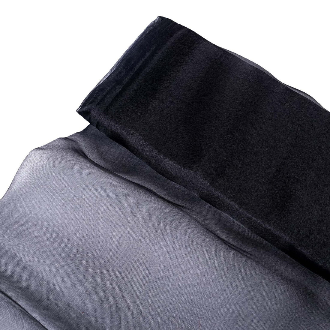Black and gray sheer fabric draped elegantly #whtbkgd