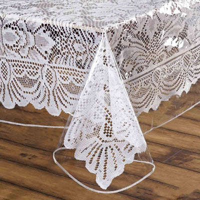 Vinyl Tablecloth 54"x54" Clear Eco-Friendly Square - PVC Waterproof Cover 10 Mil Thick