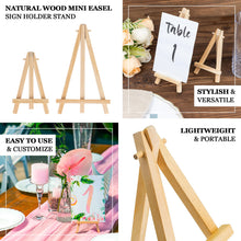 10 Pack | 5inch Natural Mini DIY Tabletop Wooden Display Easel Stands