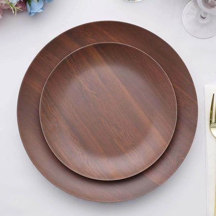 Rustic Brown Farmhouse Heavy Duty Melamine Dessert Plates