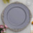 Elegant gray plate with gold ornate rim, perfect for dining or decor.