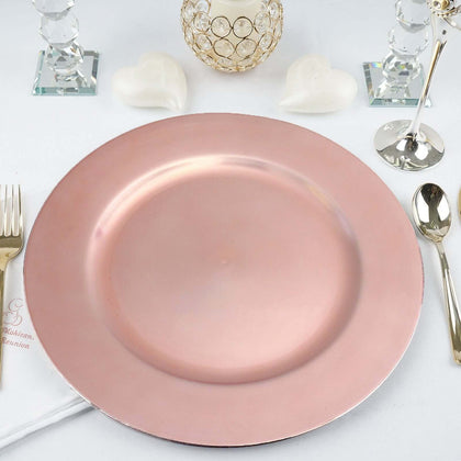 6-Pack Acrylic Plastic Charger Plates 13" Round Blush - Dinner Charger Tableware