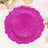 Bright pink decorative plate with intricate texture design.
