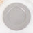 Silver glitter charger plate on a white background.