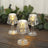 Clear decorative table lamps with LED lights, ideal for outdoor settings.