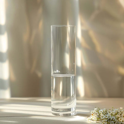 6-Pack Glass Flower Vases Heavy Duty Cylinder Design 20" Clear - Durable Centerpieces for Events