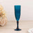 Blue crystal champagne flute with diamond pattern design.