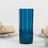 Blue textured glass tumbler with a geometric design.