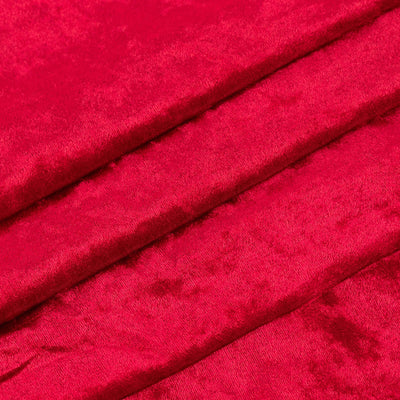 Red Crushed Velvet Fabric Bolt, DIY Craft Fabric Roll - 65"x5 Yards