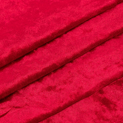 Red Crushed Velvet Fabric Bolt, DIY Craft Fabric Roll - 65"x5 Yards