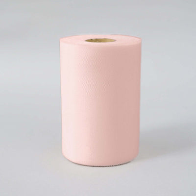 Blush Tulle Fabric Bolt, Sheer Fabric Spool Roll For Crafts 6"x100 Yards
