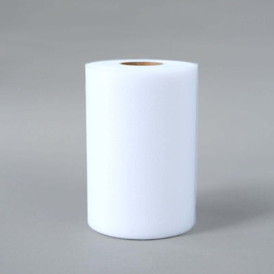 White Tulle Fabric Bolt, Sheer Fabric Spool Roll For Crafts 6"x100 Yards