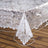 Clear lace tablecloth with intricate floral design. #whtbkgd