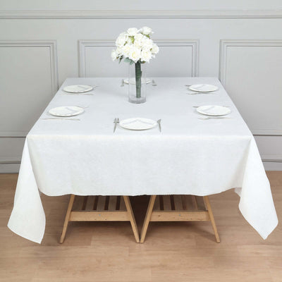 Paper Airlaid Tablecloth 70"x70" Square White - Soft Linen-Feel Disposable Cover