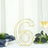 Gold table number 6 holder in a modern design for events and weddings.