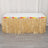 Hawaiian luau table skirt with colorful flowers and straw fringe