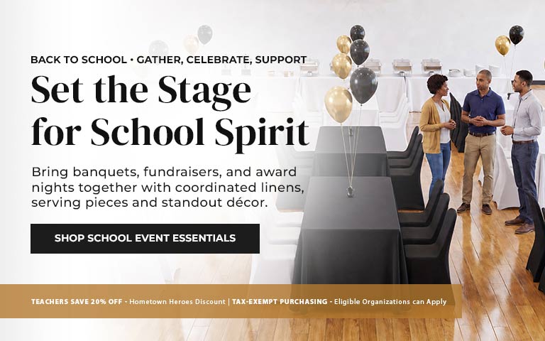 Kick off the school year in style! Gather for banquets, fundraisers, and award nights with coordi...