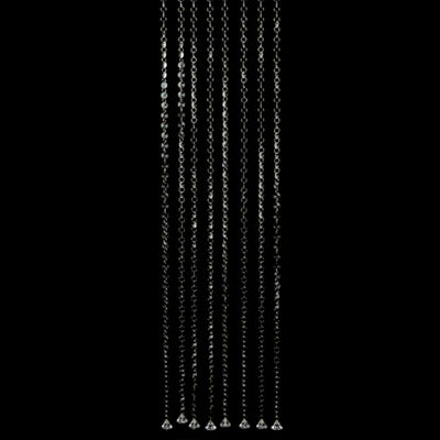Black cascading chain curtain for decorative use.