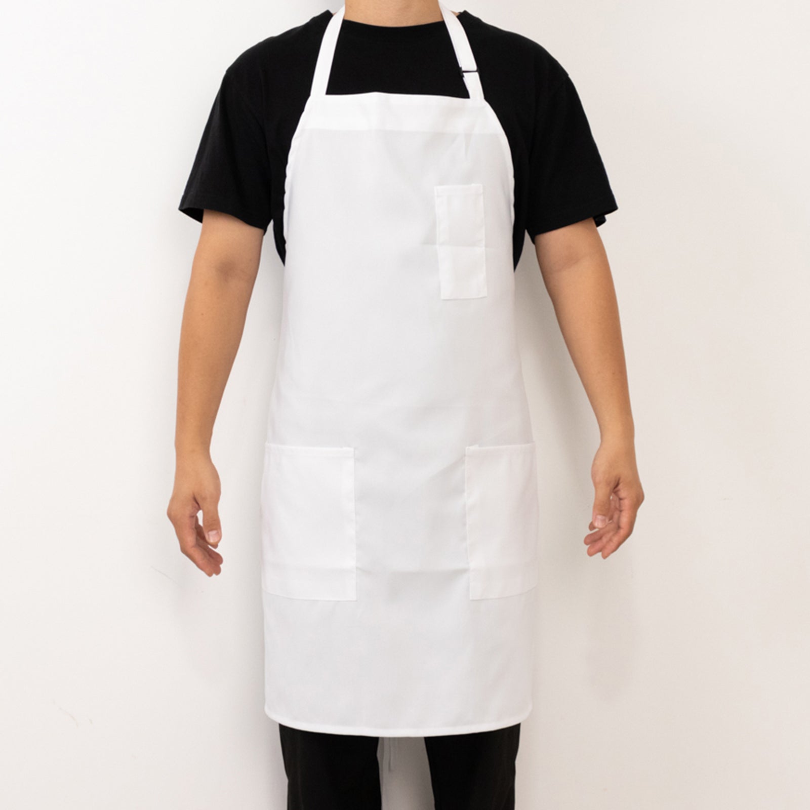 トップス papier Apron/white White Unisex 2 Pockets Polyester Apron | eFavormart