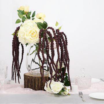 Add Elegance to Your Event Decor with Burgundy Artificial Amaranthus Flower Stem Spray