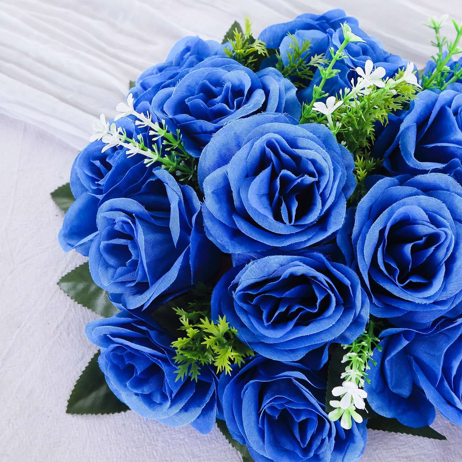 2-Pack Royal Blue Silk Rose Balls | eFavormart
